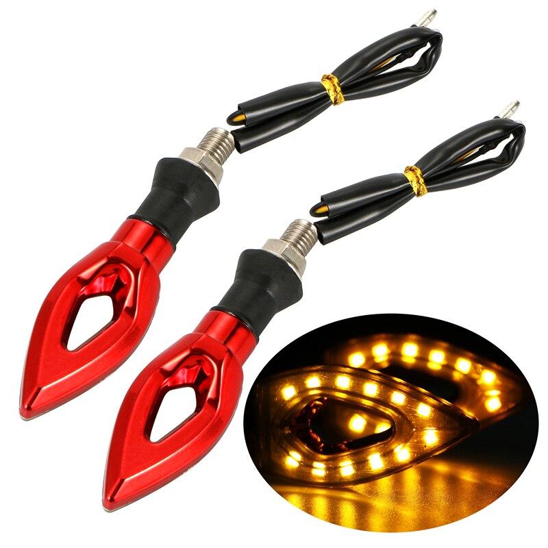 

1 пара мотоциклетных указателей поворота, универсальная мигалка для мотоцикла, 12 светодиодов, водонепроницаемый янтарный светильник, задний фонарь на заказ красный