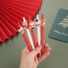 24PCS Novelty Christmas Santa Claus Snowman Patch Pen, 0.5mm Black Fine Point Retractable Pens, Durable Plastic,Suitable Office School Use