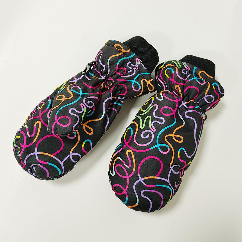 Cozy Winter Cartoon Fleece-Lined Gloves for Girls, Ages 2-5