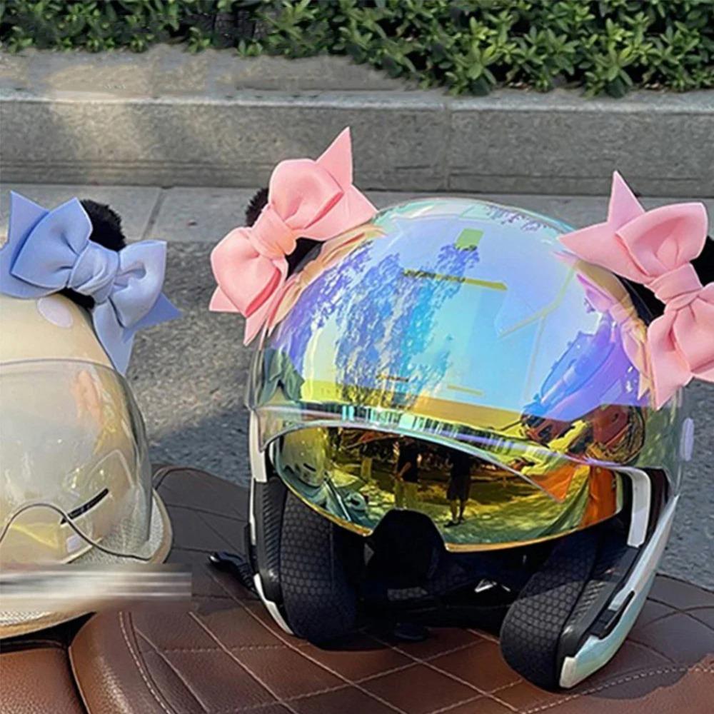 2Pcs Butterfly Knot Motorcycle Hat Decoration Bowknot Moto Helmet Ears  for Women Cycling