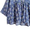 Johnature Damen Frühlingsdruck V-Ausschnitt Lässiges Vintage T-Shirt Mode Vintage Chinesischer Stil Retro T-Shirt