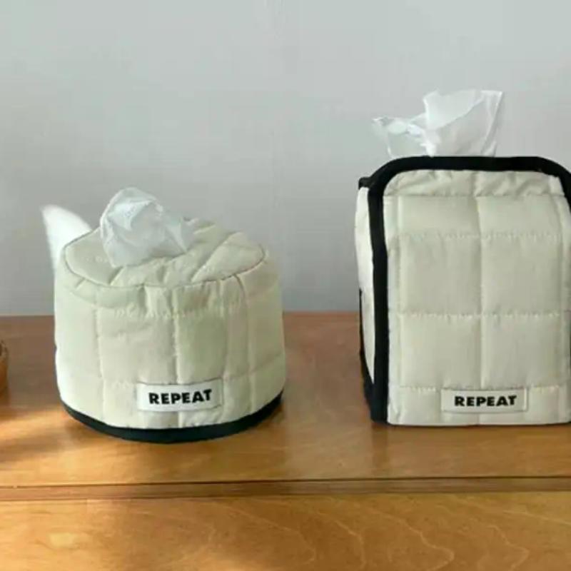 Tissue Paper Storage Box Space-saving Round Square Roll Paper Tissue Case Table Decor Tissue Bag Living Room Storage Napkin