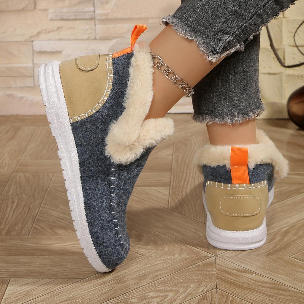 Roman Botas Fashion Catwalk Warm and Comfortable Plus Velvet Casual Short Boots Winter/autumn Round Toe Women's New Snow Boots