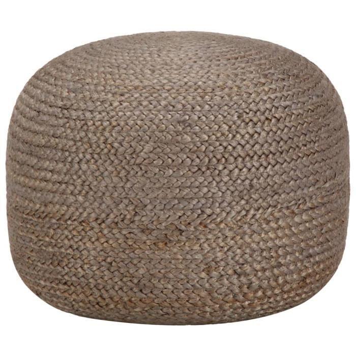 Pouf - vidaXL - Fait à la main - Gris clair - 45 x 30 cm - Jute
