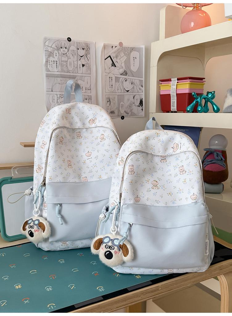 Schoolbag Simple Bear School Bag Premium Sense Backpack College Student Commuter Junior High School Girls School Bag Japanese and Korean Simple Backpa