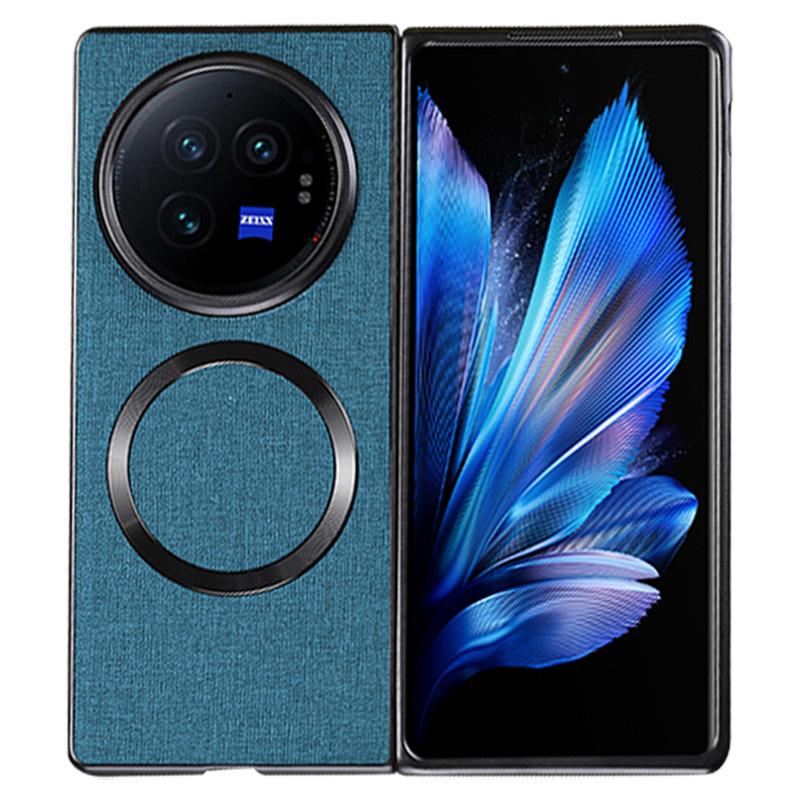 For vivo X Fold3 Pro Case Drop-proof TPU+Cloth Back Phone Cover Magnetic Case