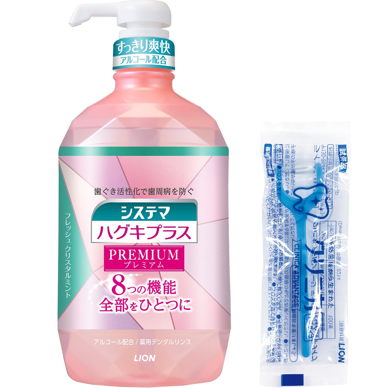 

Systema Gum Plus Premium Dental Rinse Fresh Crystal Mint Liquid Toothpaste 900ml Floss 1P [Quasi-drug] (Alcohol-containing) + Y-shaped