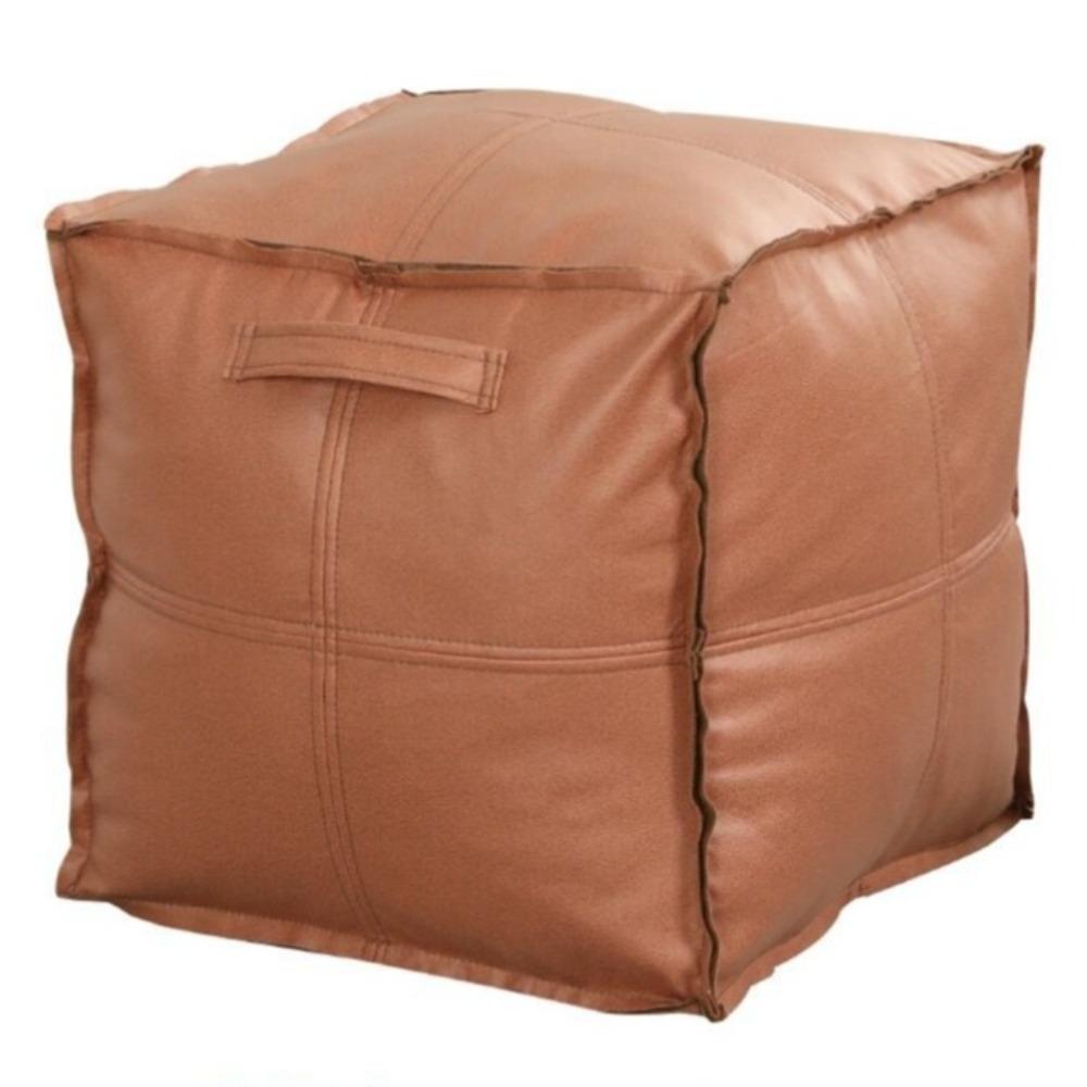 Waterproof Square Pouf Cover PU Leather Ottoman Cover Sofa Footstool Cover Living Room
