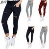 Pantaloni e capris con stampa tinta unita casual alla moda da donna