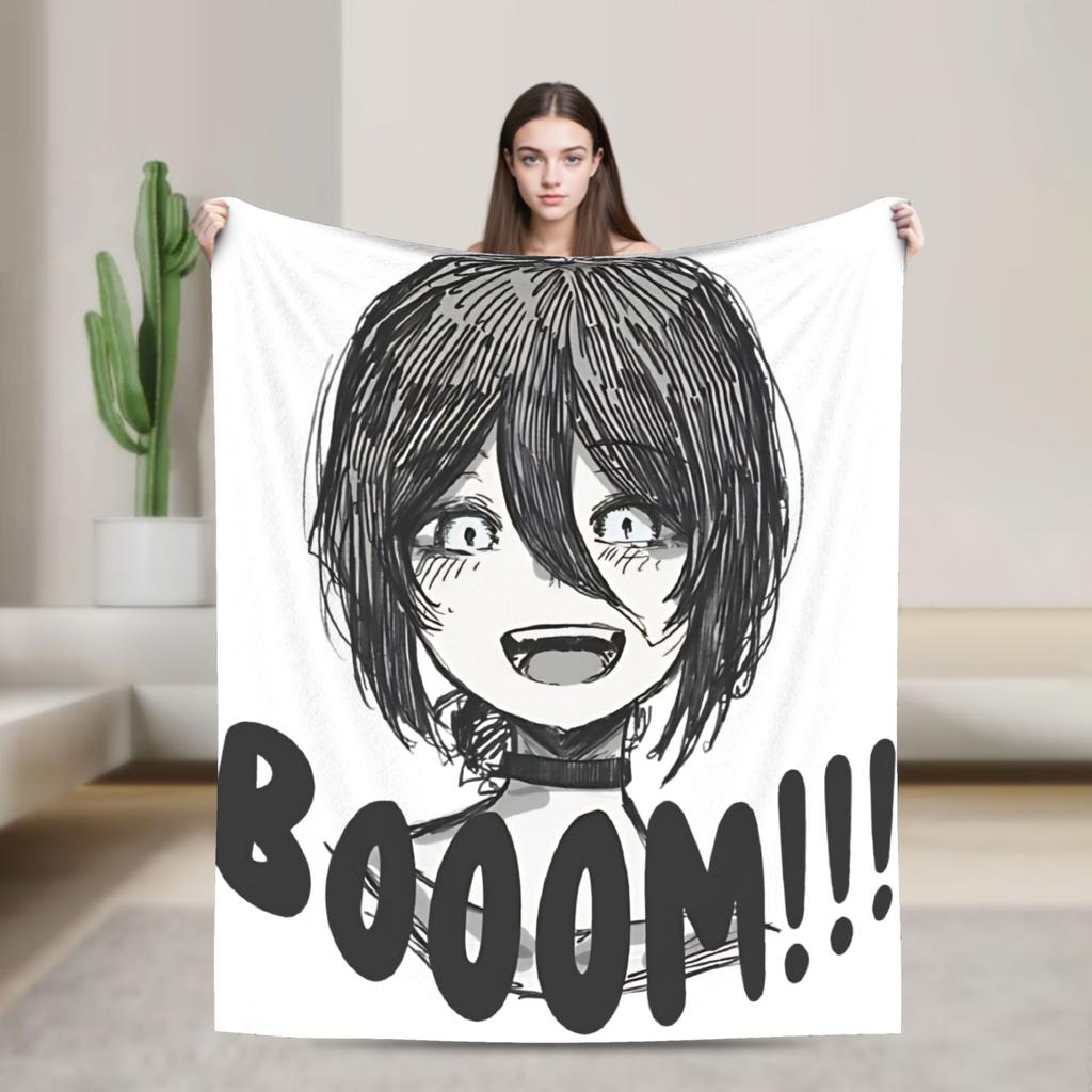 Chainsaw Man Reze Japanese Flannel Blanket  Soft Warm Throw Blanket for Outdoor Picnic Comfortable Bedspread Sofa Bed Cover
