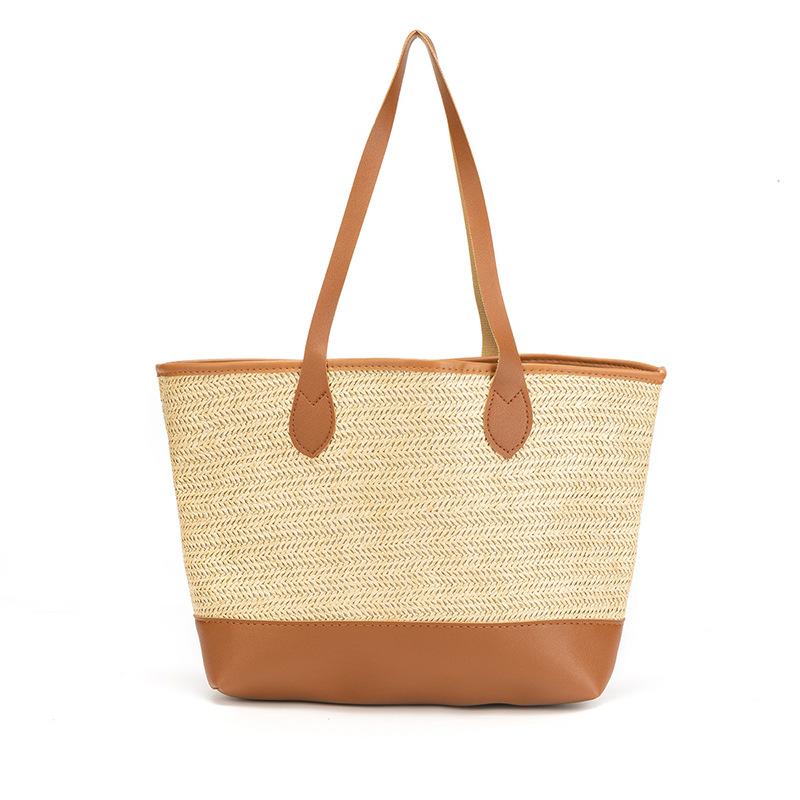 Woven Tote Handbag Tote Handbag Shopping Bag Mommy Bag Large Capacity Handbag Straw Woven Bag