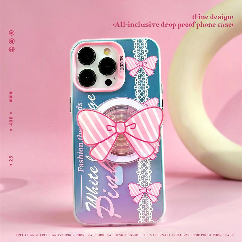 Bow Magnetic Phone Case Compatible with iPhone15 14 13 12/11promax/xsmax/xr 7/8plus