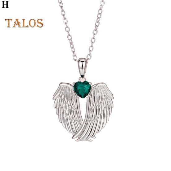 Angel Wings Necklace Rhinestone Hug Guardian Wings Pendant Necklace Zircon Birthstone Jewelry Gift for Her
