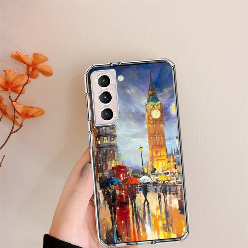 Artist London Painting Oil Painting Phone Case For Samsung S24 FE Galaxy S22 S25 Ultra S25 Edge S21 S23 FE S20 S10 Plus Cover Sh