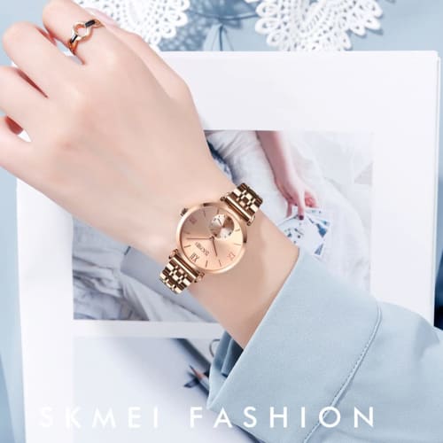 Women's Gold Watch, Simple Design, Ultra-Thin, Waterproof, Classic, Stylish, Casual, Cute, Business, Stainless Steel, Gift