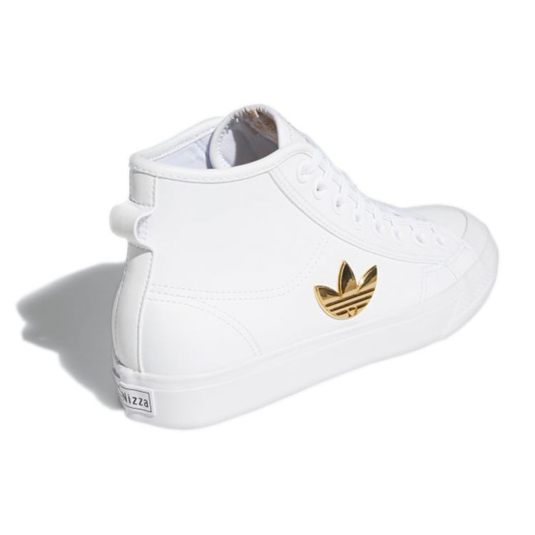 Adidas Nizza Trefoil Hi Skyhvit Gullmetallisk (Kvinner) Damesneakers H01134