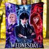 1pc Wednesday Theme Blanket - Digital Print, Polyester, Cozy for All Seasons, Perfect for Outdoor, and Travel