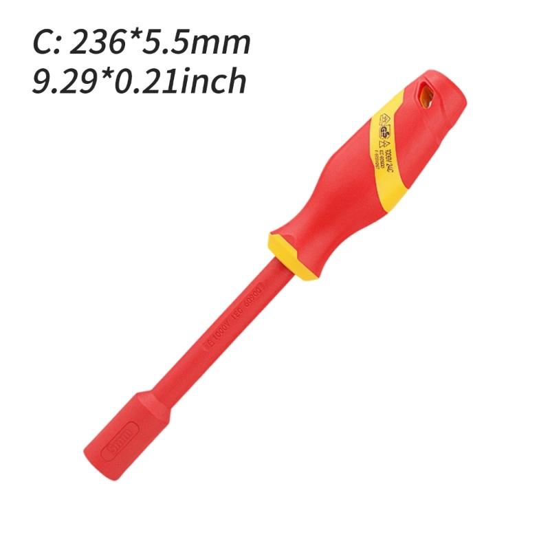 1000V Insulated Socket Screwdriver Multifunction Hexagonal Socket Wrench Special Electrical Safety Tool For Electrician