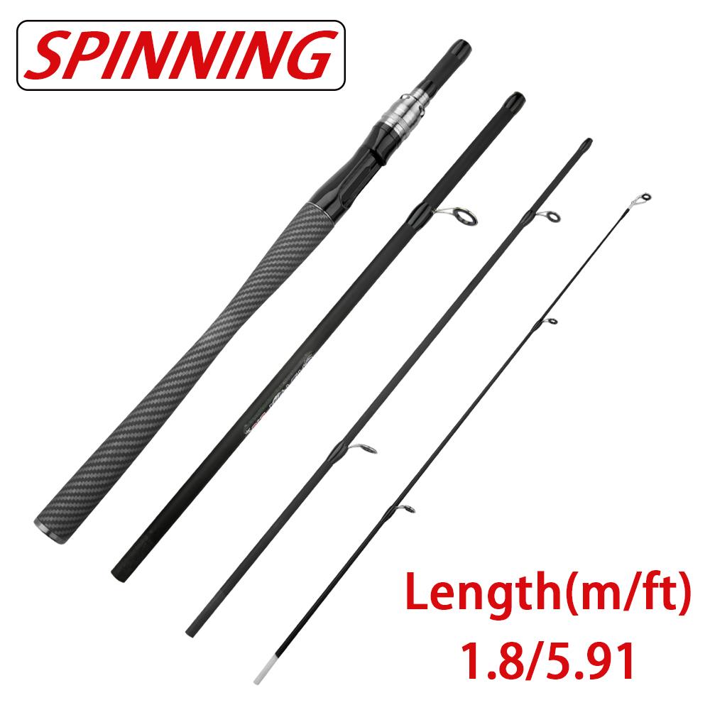 

Portable 4 Section 5 Section Fishing Rod 1.8m 2.1m Carbon Fiber Fishing Rod Spinning Rod carp Fishing Tackle