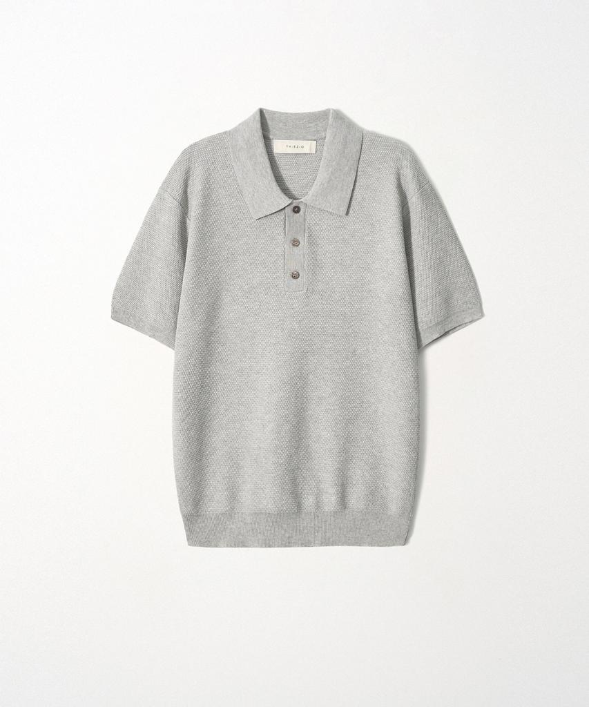 EZIO Textured Collar Knit_Melange Gray