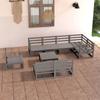 Day and Night - Day and Night Garden Furniture 9 Pieces Gray Solid Pine Wood