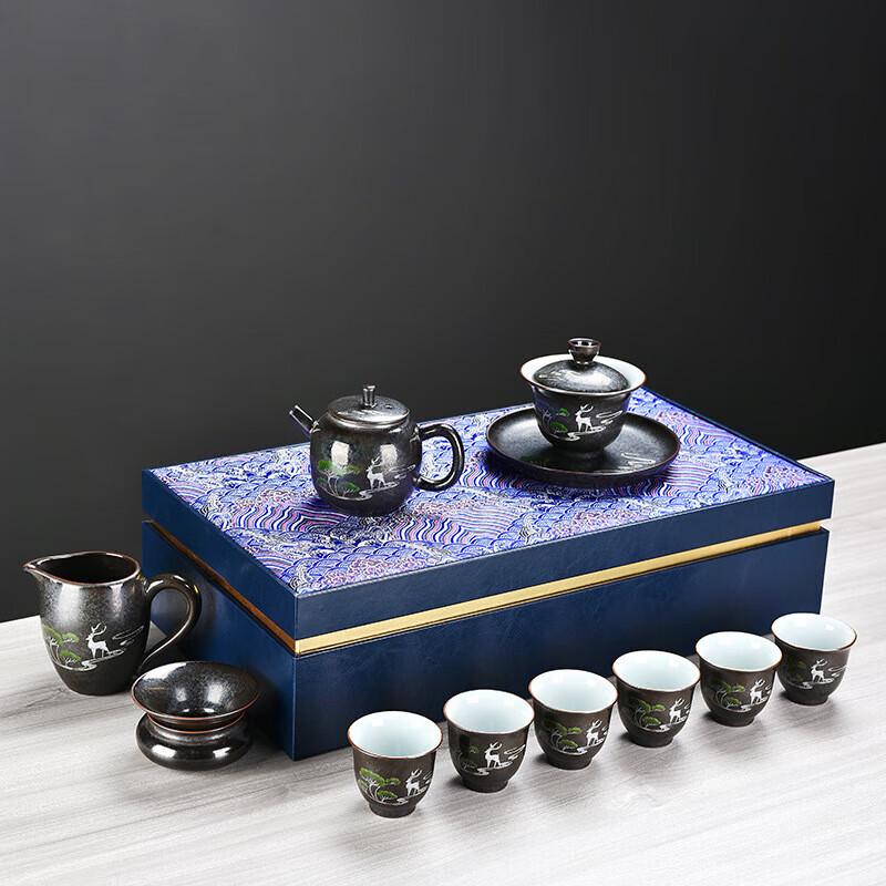 

Chaxun Chinese Light Luxury 11-Piece Ceramic Tea Set