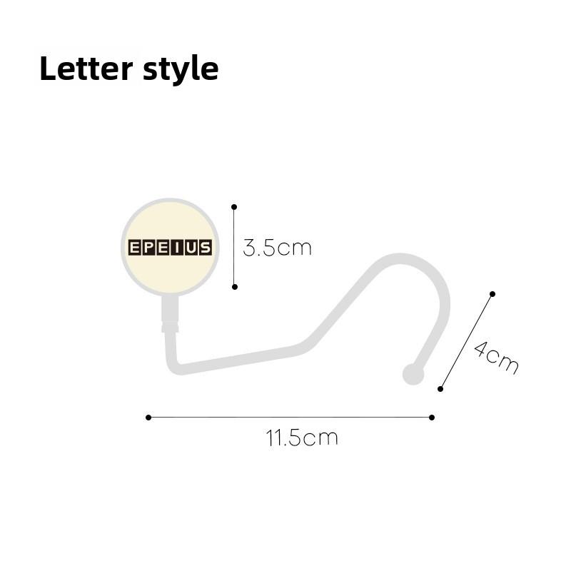 

Portable Stainless Steel Table Hook with Graphic Hanging Rack for Desks and Office Desks, No Need for Drilling Letter style