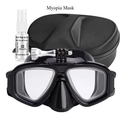 Máscara de Buceo con Soporte para GoPro Lente Templada Gafas de Buceo y Natación, Correa Elástica Elástica, Caja de Regalo