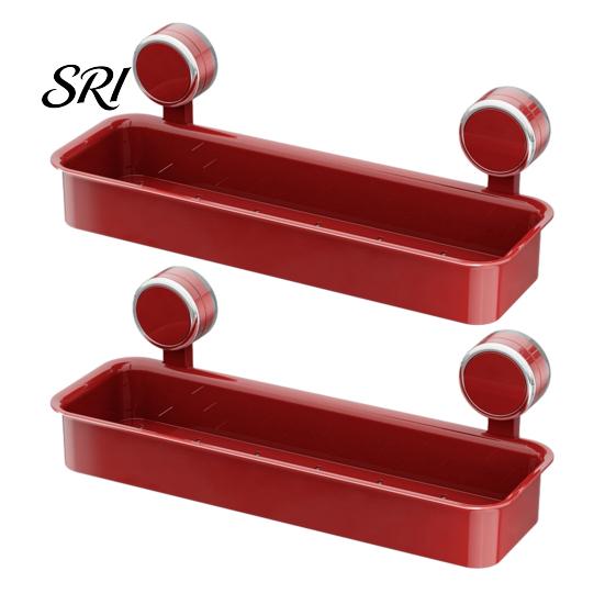 Bathroom Storage Organizer Rack with Suction Cup No-Drill Design Strong Toiletry Basket Load-Bearing Non-Slip Wall for Kitchen Damage-free