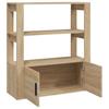 Sideboard In Sonoma Oak Finish 80 X 30 X 90 Cm Particleboard