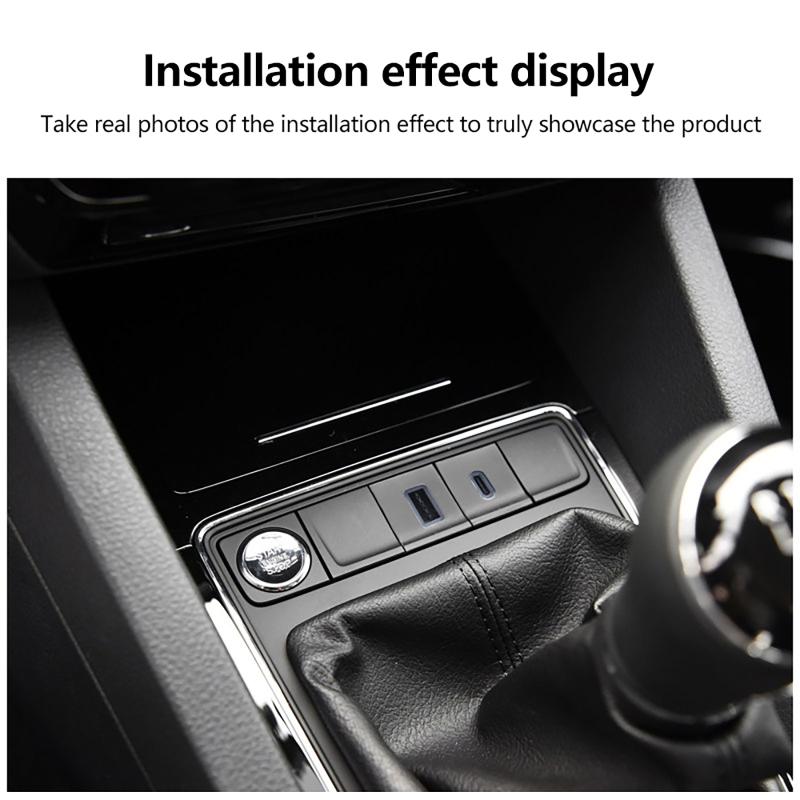 1Pcs Pd Quick Charge Phone Charging Adapter  Red Led Car Usb Charger Outlet Button For Golf 6 Mk6 5 Scirocco 2006-2012