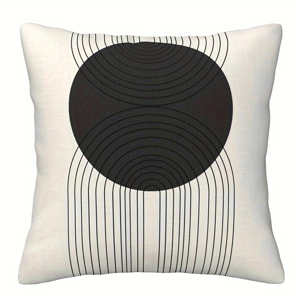 Modern Minimalist Home Decoration Pillow Cover Geometric Round Line Pattern Design Living Room Sofa Chair Cushion Cover