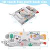 Soft Baby Cloth Book High Contrast Fabric Book 3D Touch Feel Early Learning Education Sensory Toy for Infant Toddler 0-12 Months