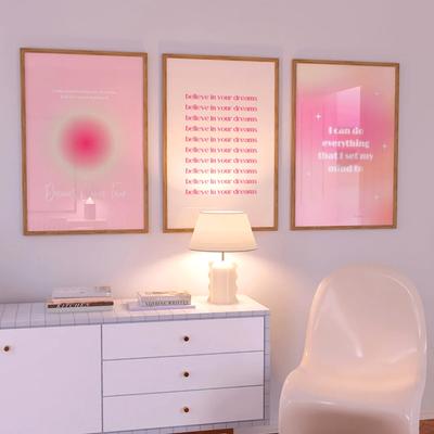 Affirmation Positive Aura Manifestation Ästhetische spirituelle Farbverlauf Wandkunst Leinwand Malerei Poster für Wohnzimmer Home Decor