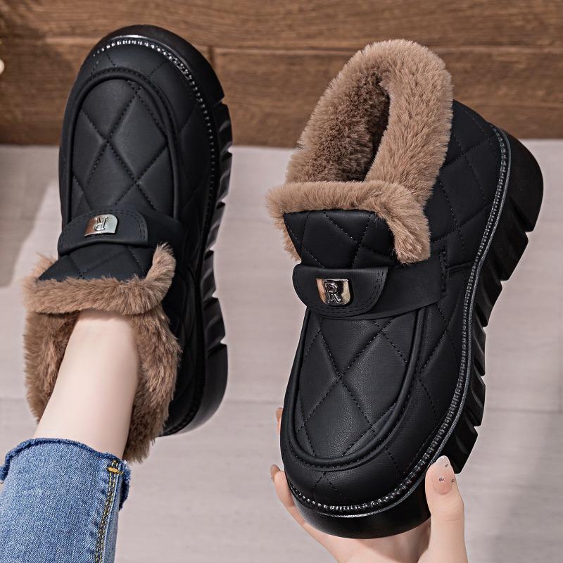Cotton Shoes, Women's Warm Snow Boots, Mid-top Cotton Boots, Fleece and Thickened Boots, Cotton Boots