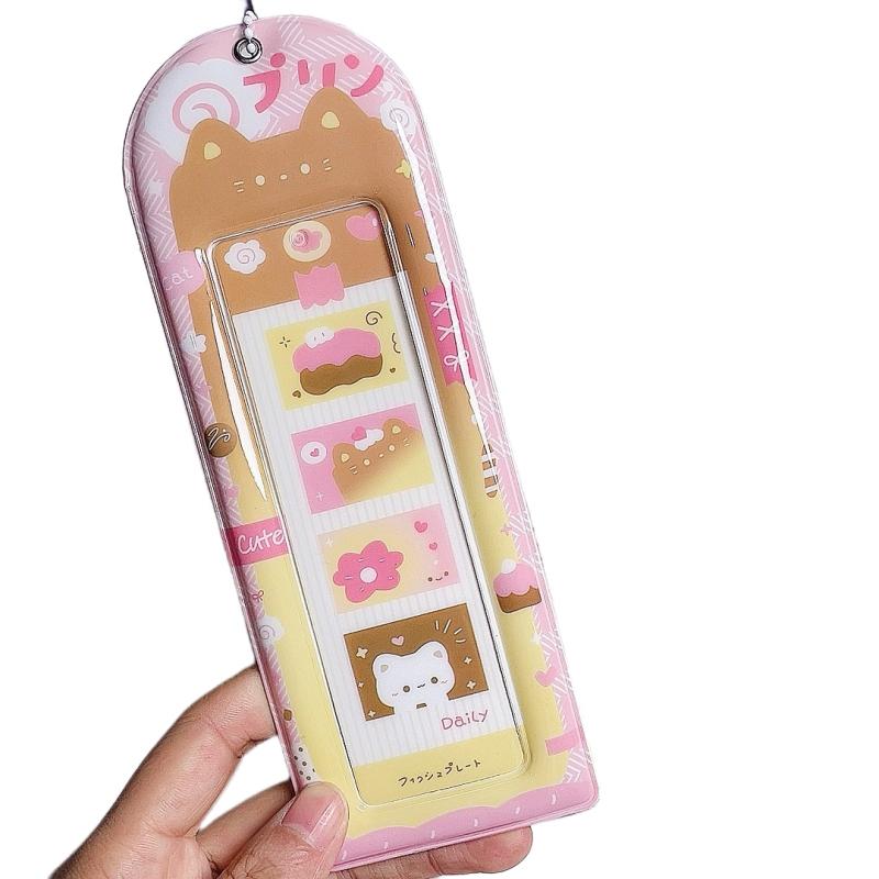 

Милый держатель для карт на 4 отделения, корейский идол, мини-подвеска для хранения карт, ПВХ держатель для фотокарточек, прозрачный чехол для карт, держатель для закладок