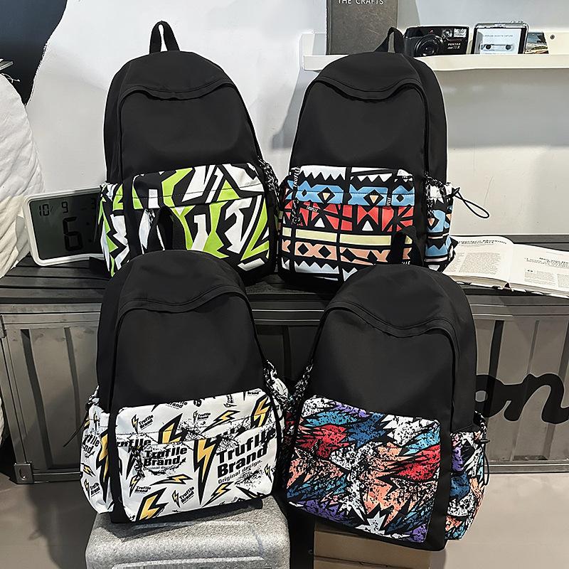 Schoolbag men's leisure trend outdoor sports travel backpack new fashion personality geometric shape backpack
