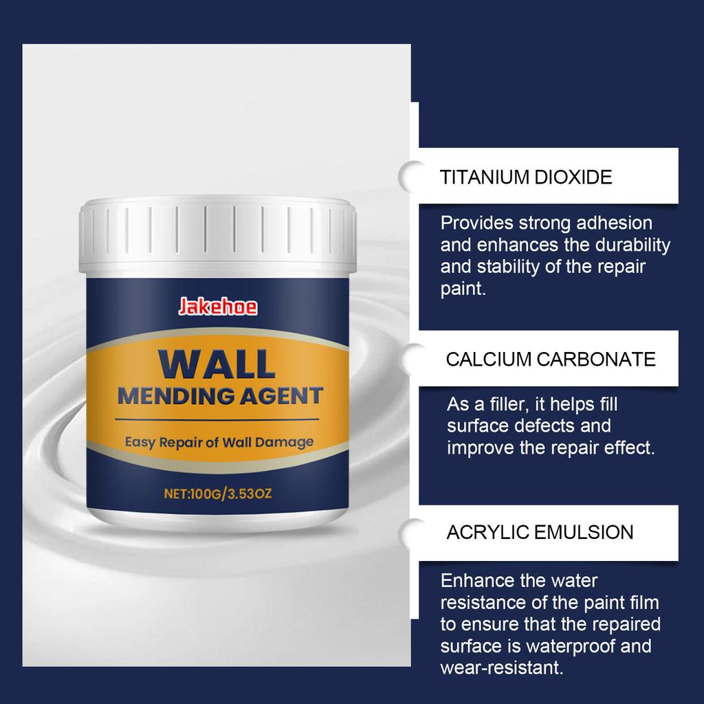 JAKEHOE Wall Repair Paste Kit Wall Hole Peeling Home Patching Paste Cracked Nail Eye Wall Paint Kit