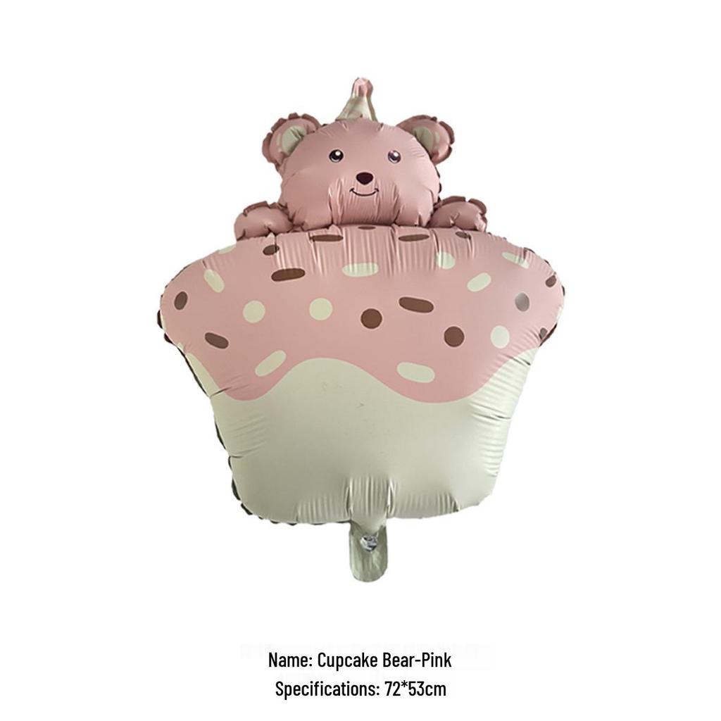 Set colorat de decorare tort și baloane pentru petrecerea de ziua de naștere a copiilor