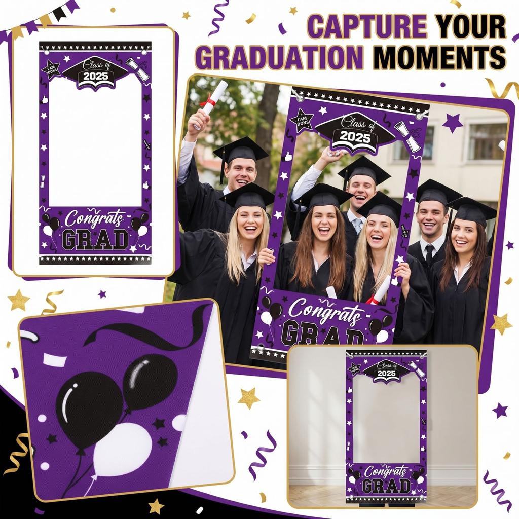 Graduation Hollow Out Large Photo Frame Background Cloth For Photography