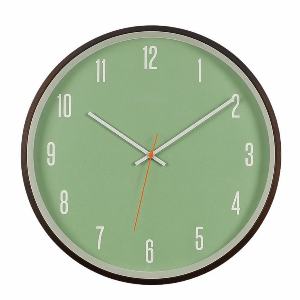 Wall Clock with Wood Frame Round for Living Room, Hallway