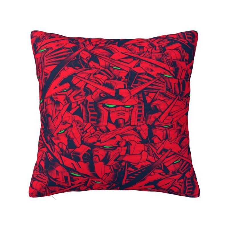 Custom Modern Gundams Robot Anime Cushion Cover for Sofa Velvet Game Manga Throw Pillow Case