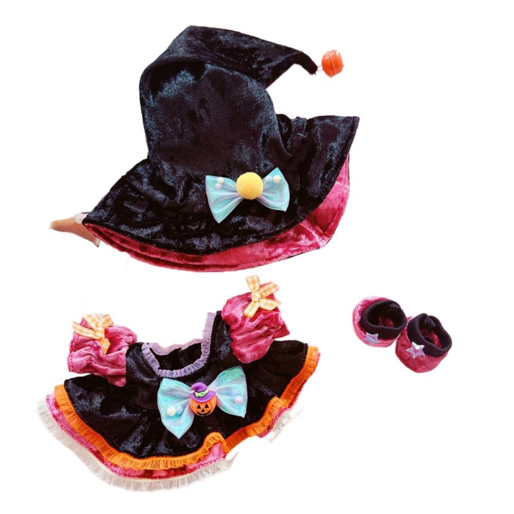 Bow Cotton Doll Witch Clothes Set Dress Up Plush Dolls Clothes  20cm Cotton Doll