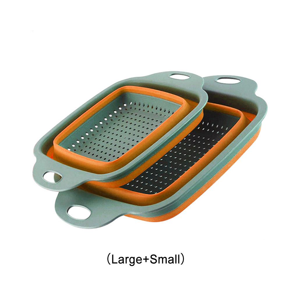 Silicone world Folding Drain Basket Fruit Vegetable Washing Basket Strainer Colander Collapsible Drainer Kitchen Storage Tools