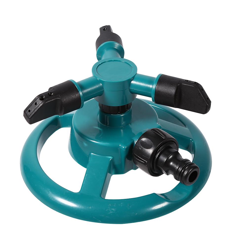 360 degrees Fully Circle Rotating Watering Sprinkler Irrigation System 3 Nozzle Pipe Hose for Garden
