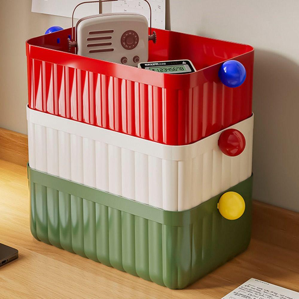 Stackable Desk Organizer Box Large Capacity Stationery Storage Rack Home Office