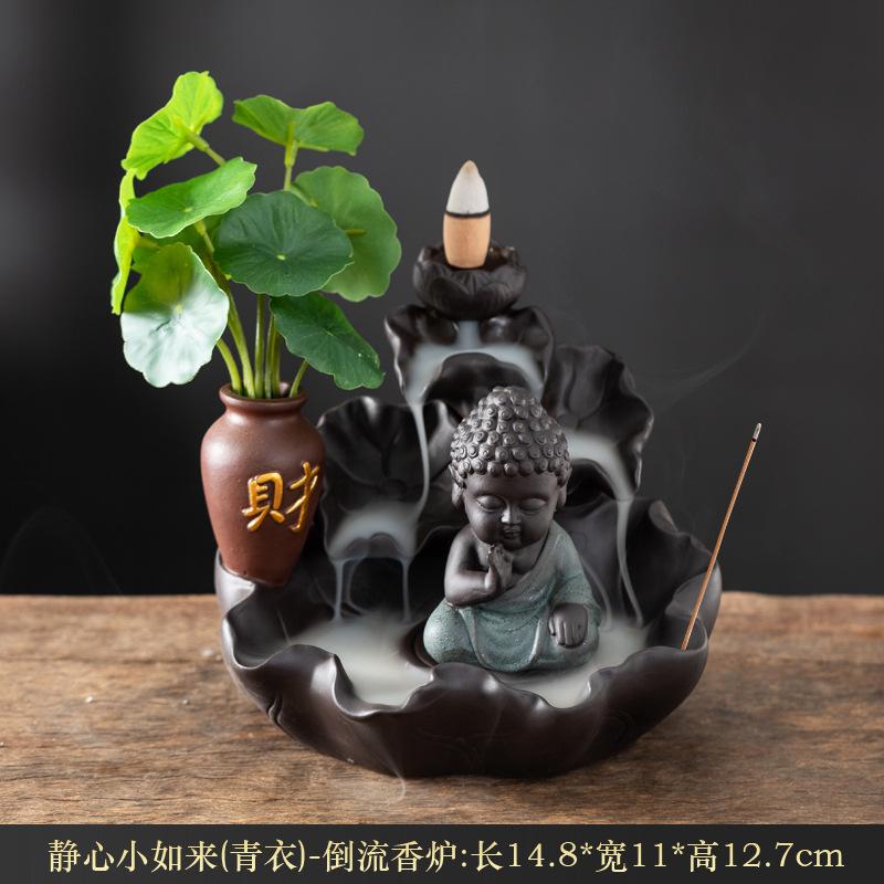 Luxusní světlo Nové Buddha Ruční Zpětný Proud Kadidlo Hořák LED Lampa Kroužek Domácí Dekorace Fialový Písek Zen Kadidlo Hořák Kadidlo Table