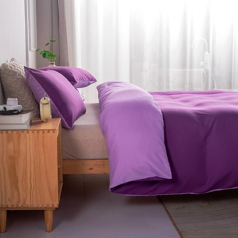 

2/3 Pcs New Solid Color Quilt Cover Set Skin-Friendly Duvet Cover with 2 Pillowcases No Sheets Full Queen King Size Bedclothes 150x200cm 2pcs set