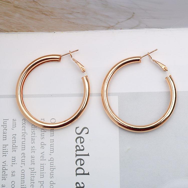 Charms 5cm Diameter Hoop Earrings 925 Sterling Silver for Woman Fine Fashion Party 18K Gold Earrings Jewelry Christmas Gifts