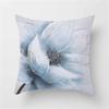 Blue flower and bird printed polyester square cushion cover for home living room sofa office decoration waist cushion pillowcase
